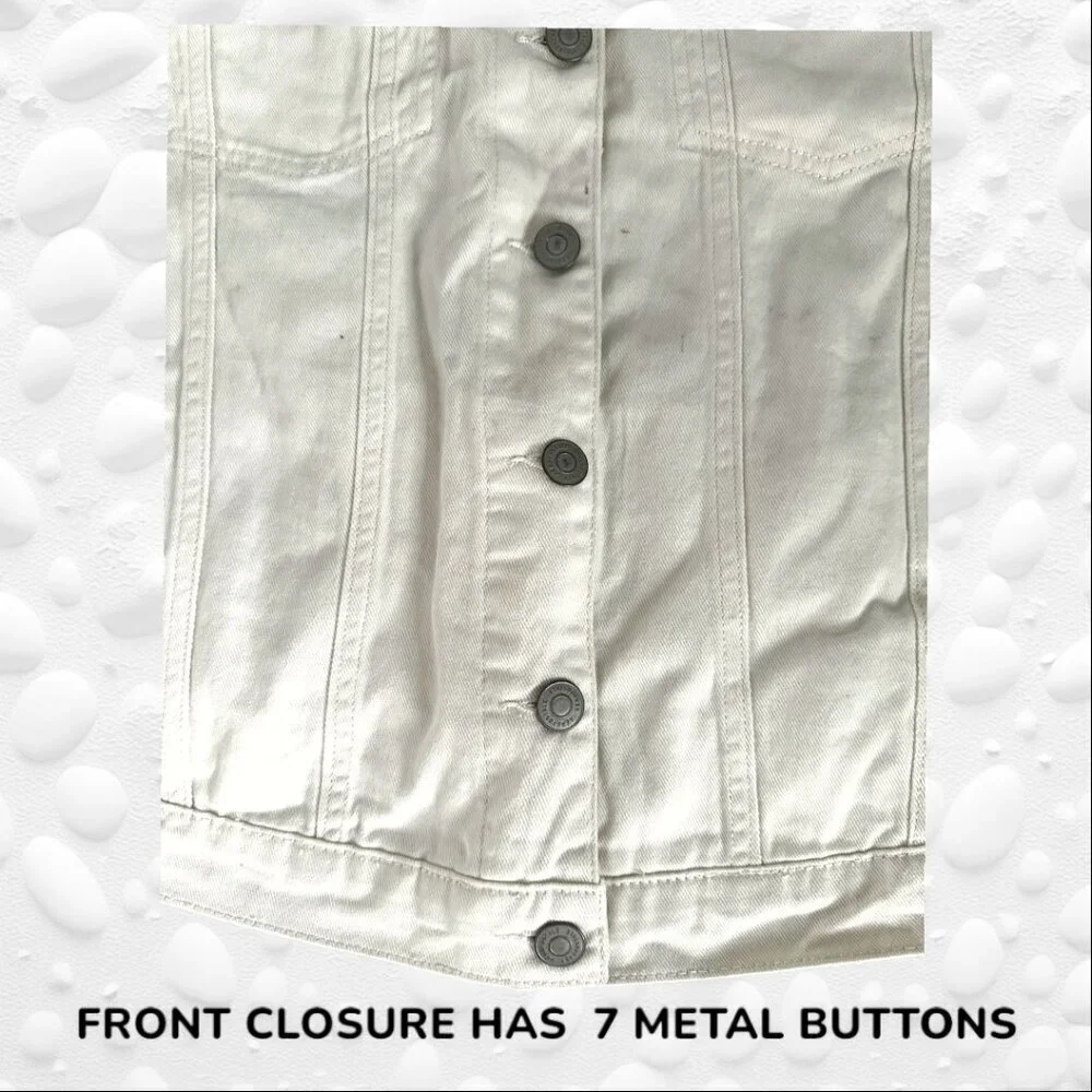 Off White Denim Jacket Boyfriend Fit M - NWT - Picture 5 of 9